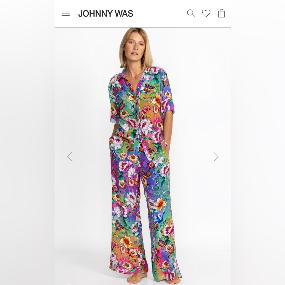 JOHNNY WAS 🦋 SILK Luxury lounge set Multicolor Floral and Butterfly